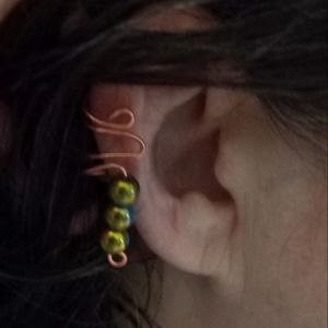 New beaded statement ear cuff ear crawler ear jacket hand crafted